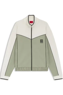Jacke aus Baumwoll-Mix mit gesticktem Logo-Artwork