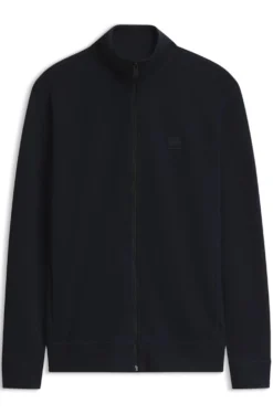 Jacke aus Baumwoll-Terry mit Logo-Patch