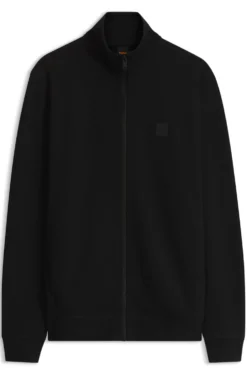 Jacke aus Baumwoll-Terry mit Logo-Patch