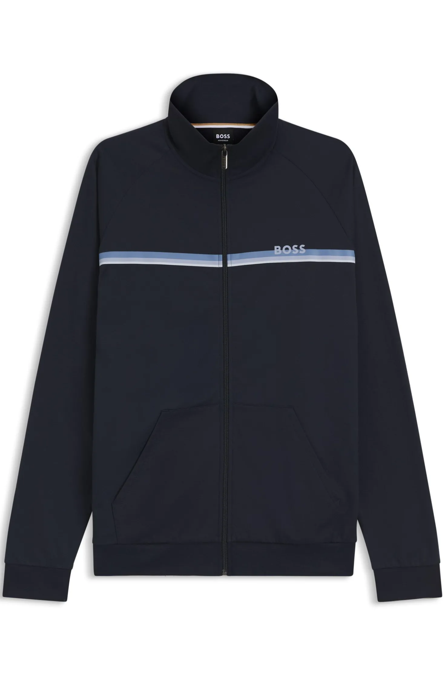 Jacke aus Baumwoll-Terry mit Streifen und Logo