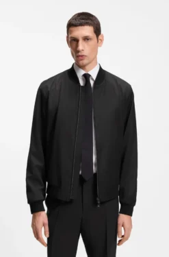 Jacke aus Schurwoll-Serge mit Reißverschluss