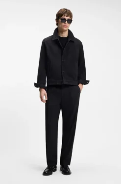 Jacke aus Veloursleder mit abgestepptem Detail an der Brusttasche