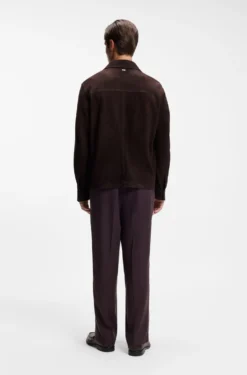 Jacke aus Veloursleder mit Druckknopfverschluss