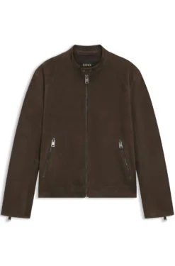 Jacke aus Veloursleder mit Reißverschlüssen an den Manschetten