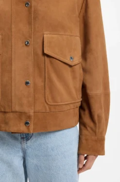 Jacke im Blouson-Stil aus Veloursleder