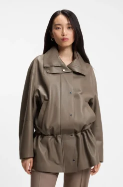 Jacke im Parka-Stil aus Leder