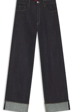 Jeans aus japanischem Selvedge-Denim mit weitem Beinverlauf