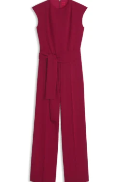 Jumpsuit aus Krepp mit Gürtel