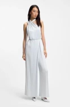 Jumpsuit mit One-Shoulder und Wickelfront