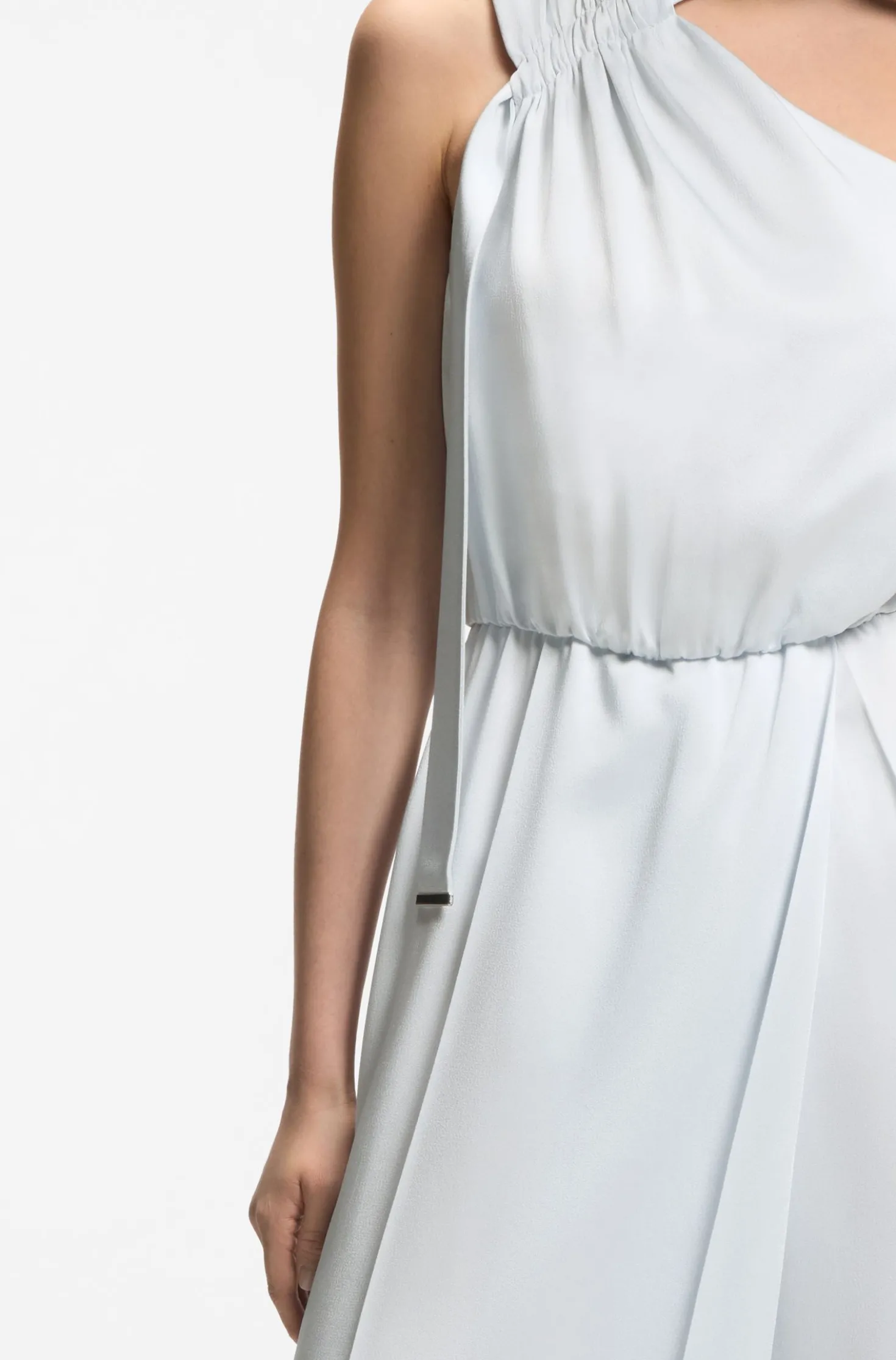 Jumpsuit mit One-Shoulder und Wickelfront