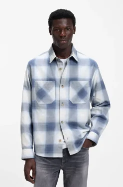 Kariertes Oversized Hemd aus Baumwoll-Twill
