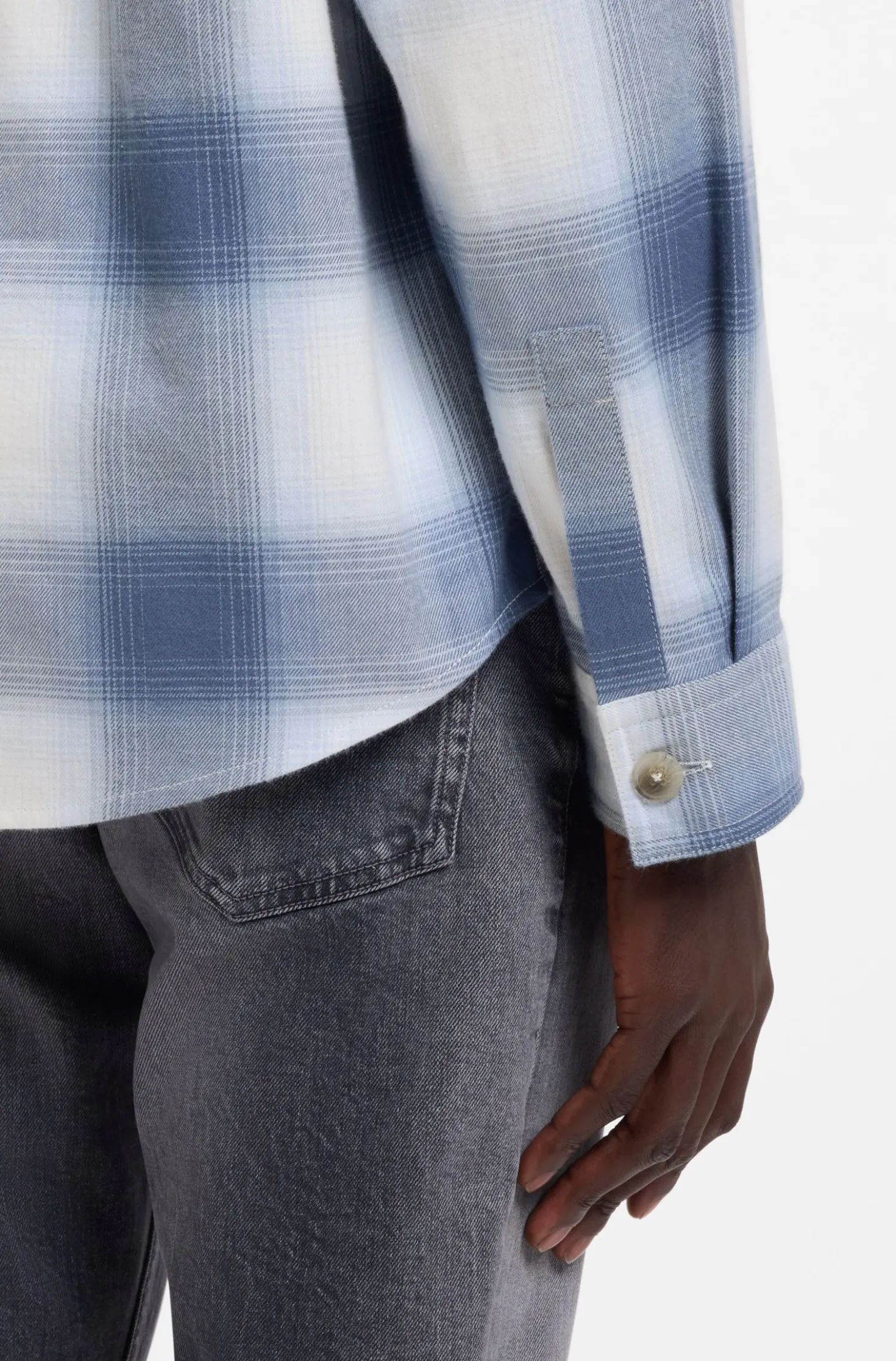 Kariertes Oversized Hemd aus Baumwoll-Twill