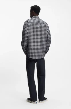 Kariertes Oversized Hemd aus Baumwoll-Twill