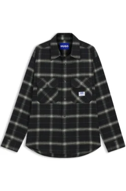 Kariertes Oversized Overshirt aus Baumwoll-Twill