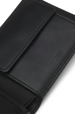 Klapp-Geldbörse aus Leder mit geprägtem Markenlogo