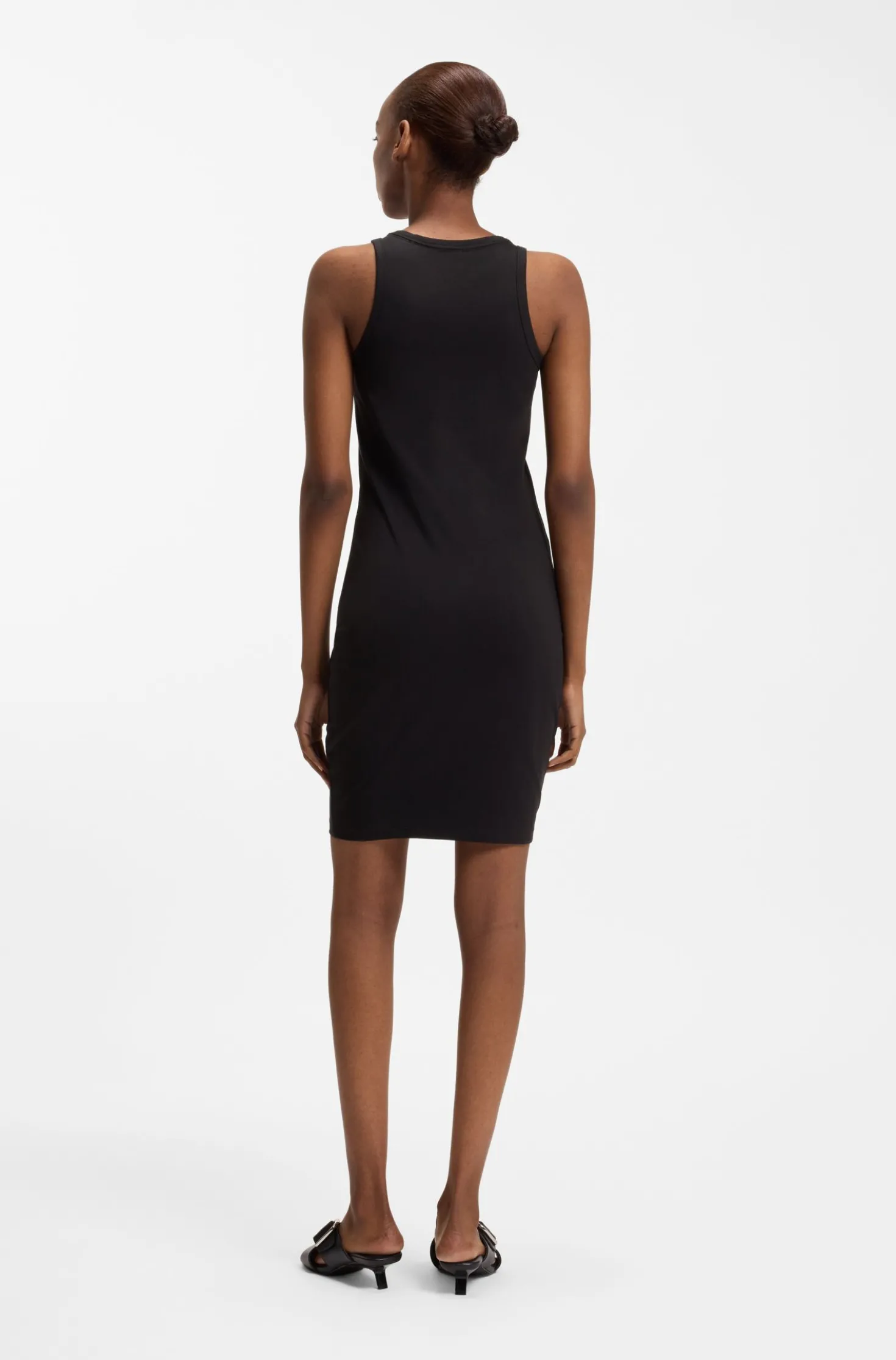 Kleid aus Stretch-Baumwolle mit Happy HUGO Logo
