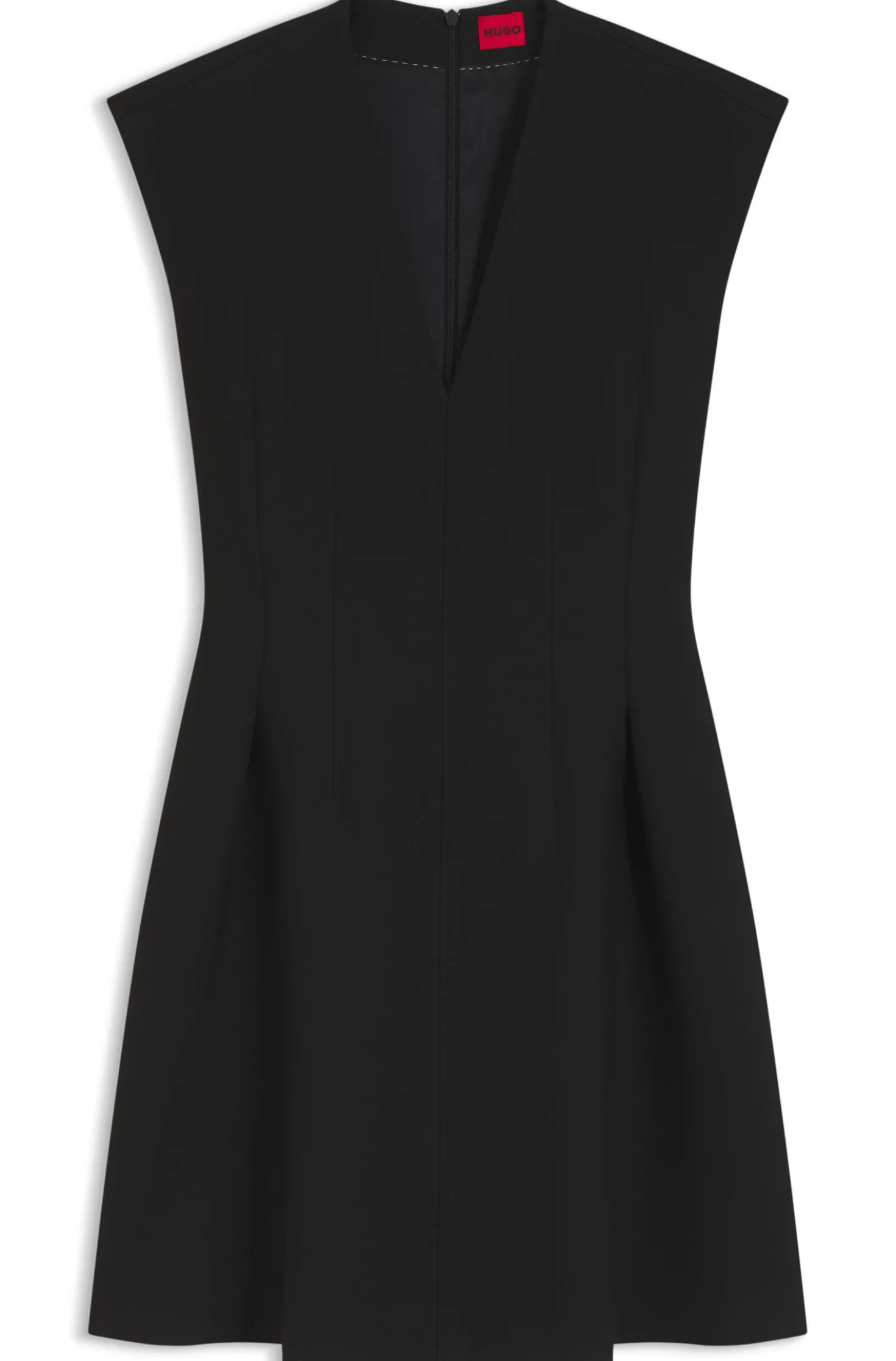 Kleid mit Cap-Ärmeln und Plissee-Details