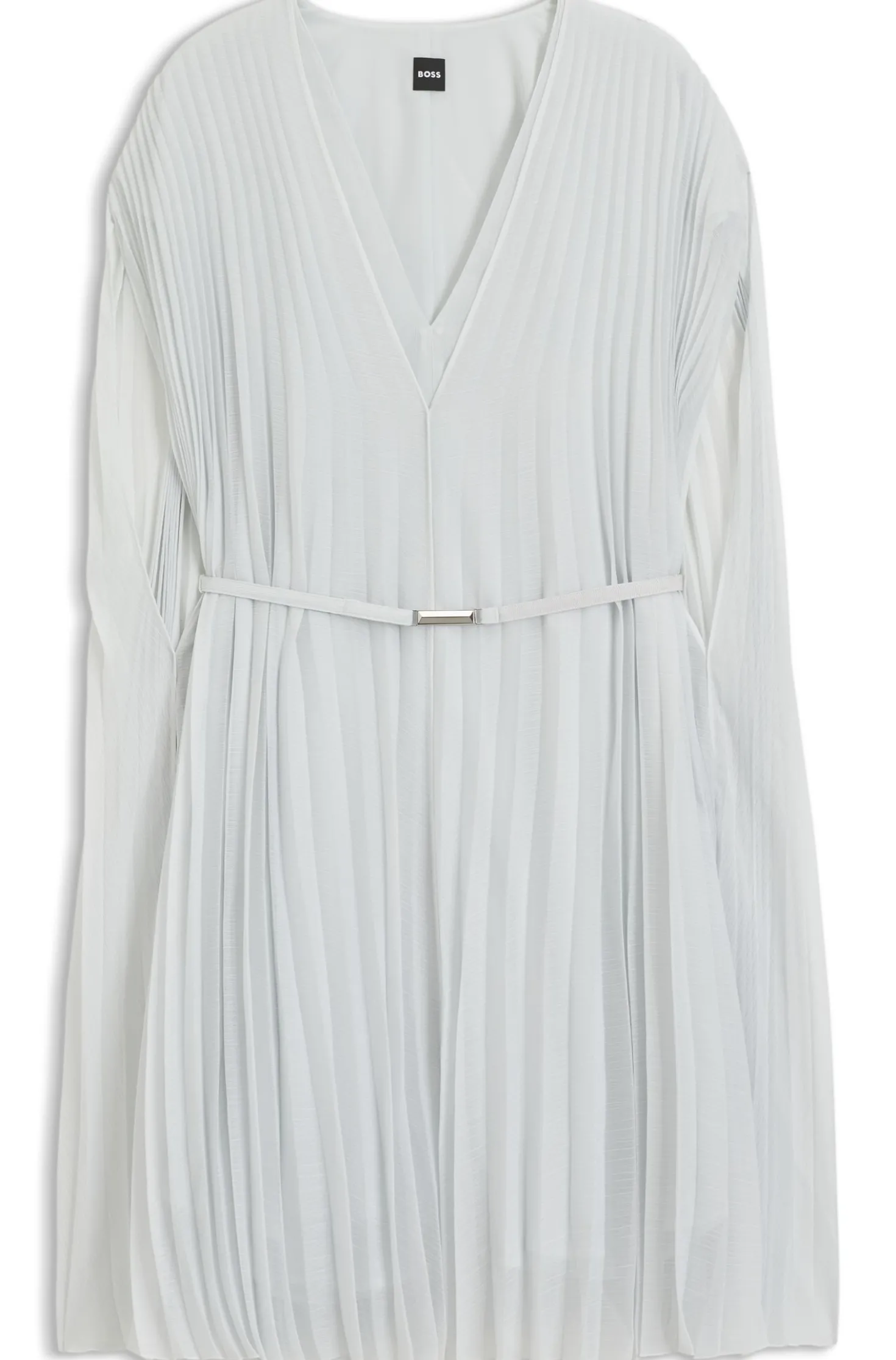 Kleid mit Faltenrock und Cape
