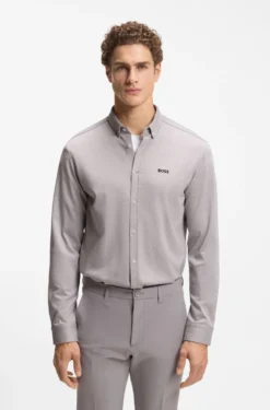 Knitterfreies Hemd aus Baumwoll-Jersey mit natürlichem Stretch