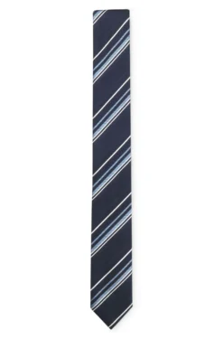 Krawatte aus Seiden-Mix mit Jacquard-Struktur und diagonalen Streifen