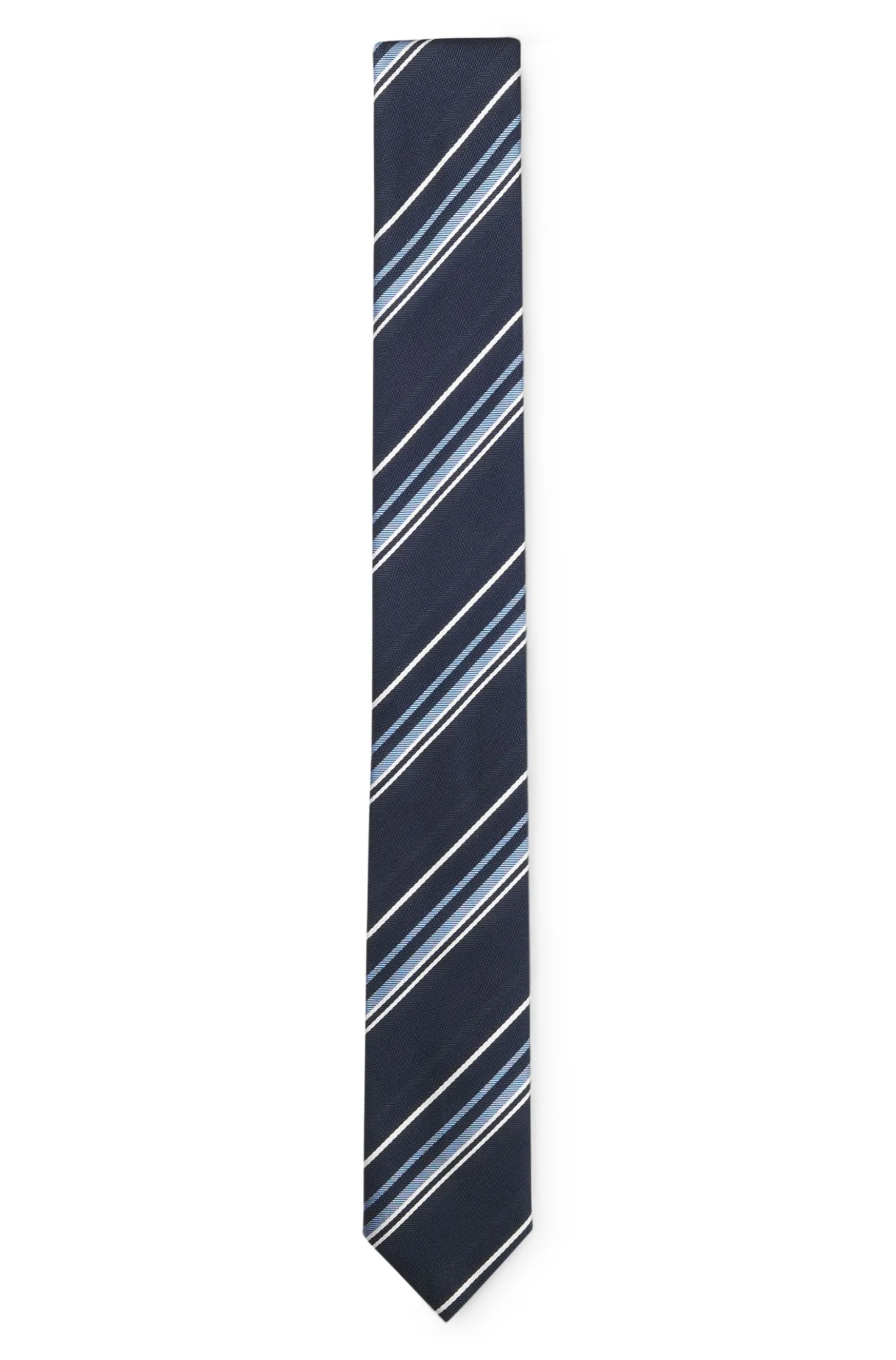 Krawatte aus Seiden-Mix mit Jacquard-Struktur und diagonalen Streifen
