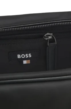 Kulturbeutel aus strukturiertem Twill mit Logo