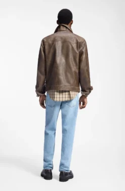 Kunstlederjacke mit kreuzförmigem Zipper am Reißverschluss