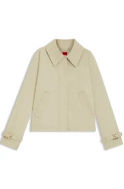 Kurzer Regular-Fit Trenchcoat aus Baumwolle