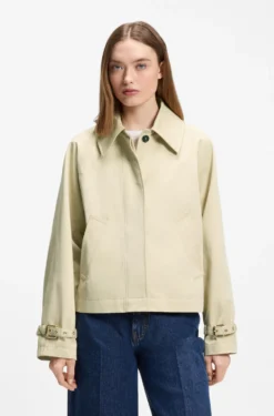 Kurzer Regular-Fit Trenchcoat aus Baumwolle