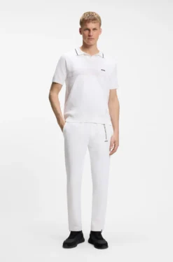 Kurzärmeliger Polo-Pullover aus Baumwolle mit Johnny-Kragen