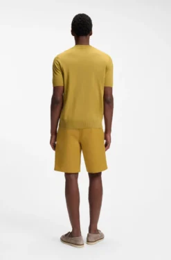 Kurzärmliges Strick-T-Shirt aus Merinowolle