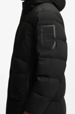 Lange, wasserabweisende Daunenjacke aus Stretch-Gewebe