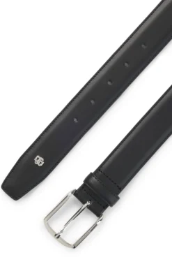 Ledergürtel mit Metalldetails in Silber-Optik und Double-B-Monogramm