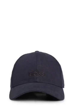 Leinen-Cap mit Logo-Stickerei