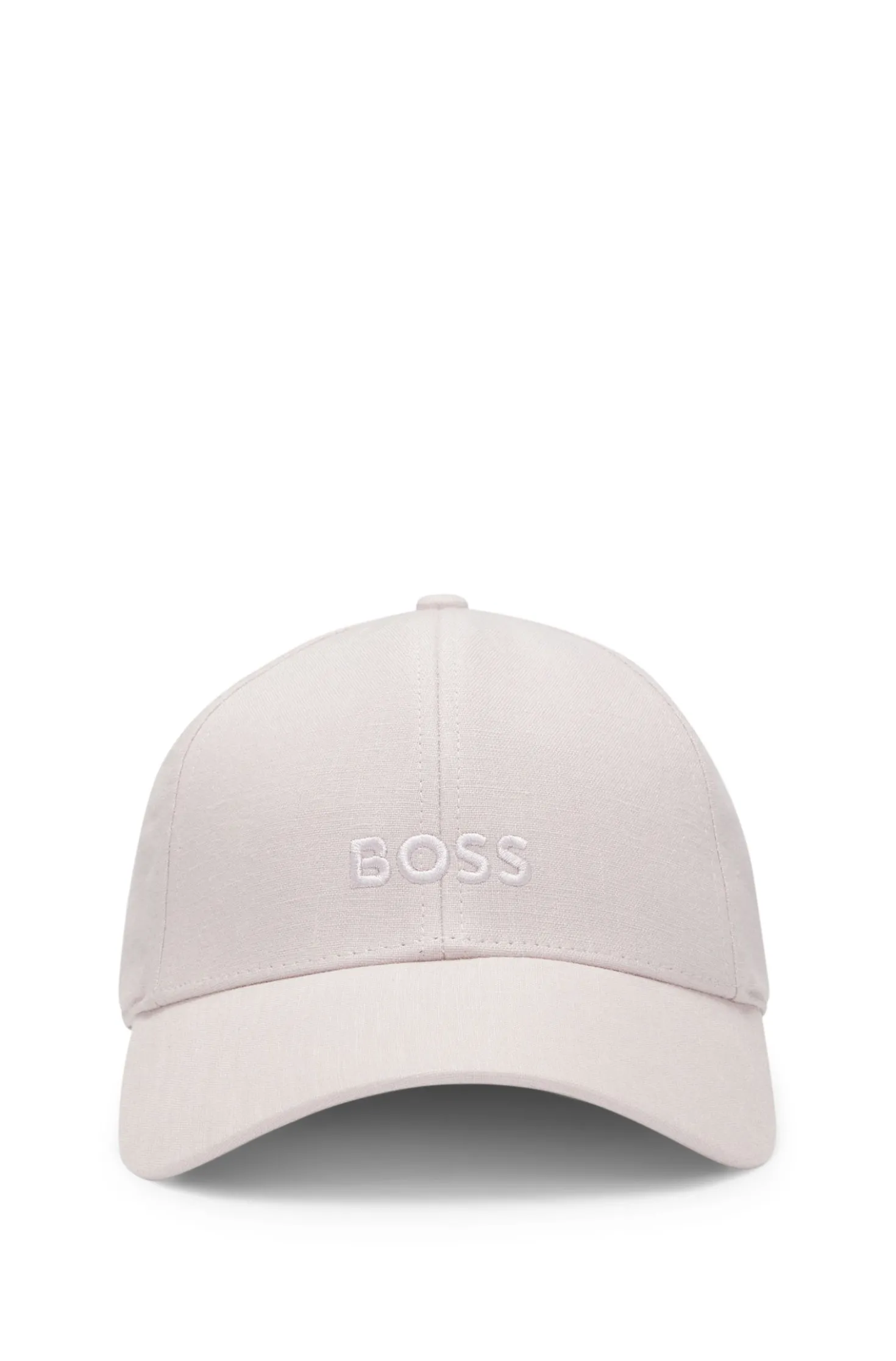 Leinen-Cap mit Logo-Stickerei