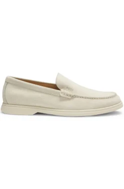 Loafer aus Veloursleder mit geprägtem Logo