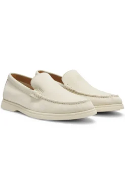 Loafer aus Veloursleder mit geprägtem Logo