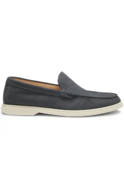 Loafer aus Veloursleder mit geprägtem Logo