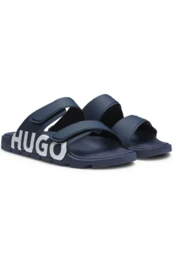 Logo-Sandalen mit zwei Klettverschluss-Riemen