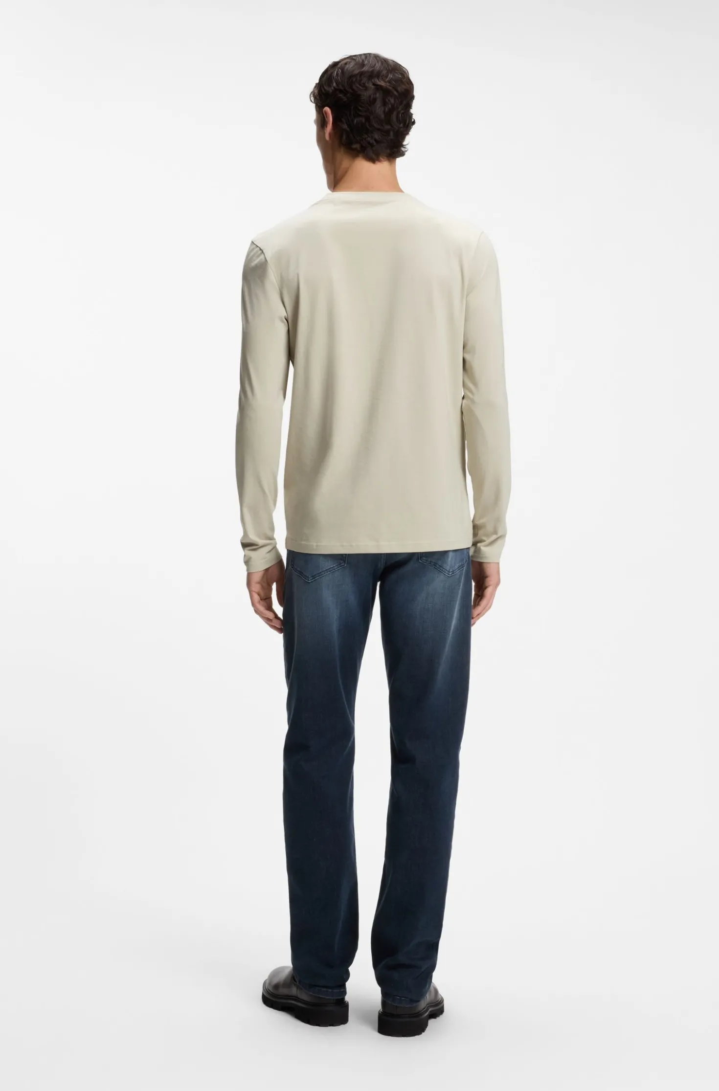 Longsleeve aus Stretch-Baumwolle mit Logo-Print