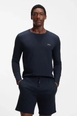 Longsleeve aus Stretch-Baumwolle mit Logo-Stickerei