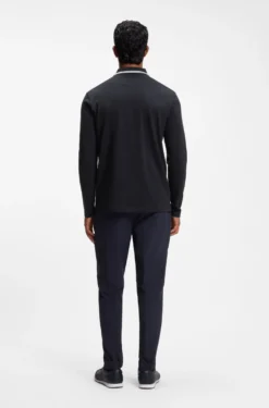 Longsleeve-Poloshirt aus Baumwoll-Piqué