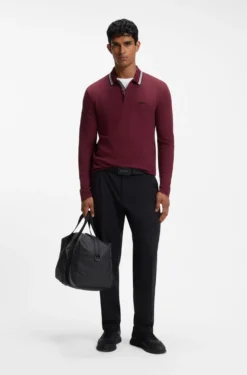 Longsleeve-Poloshirt aus Baumwoll-Piqué