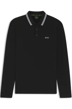 Longsleeve-Poloshirt aus Baumwoll-Piqué