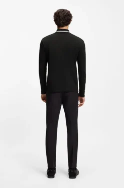 Longsleeve-Poloshirt aus Baumwoll-Piqué