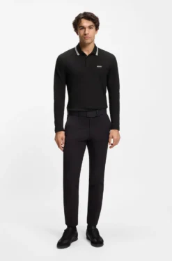 Longsleeve-Poloshirt aus Baumwoll-Piqué