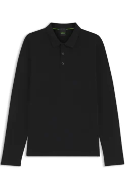 Longsleeve-Poloshirt aus Baumwoll-Piqué