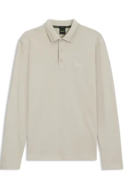 Longsleeve-Poloshirt aus Baumwoll-Piqué