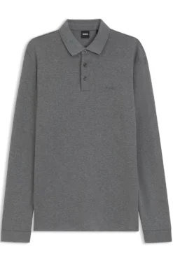 Longsleeve-Poloshirt aus Interlock-Baumwolle mit Logo