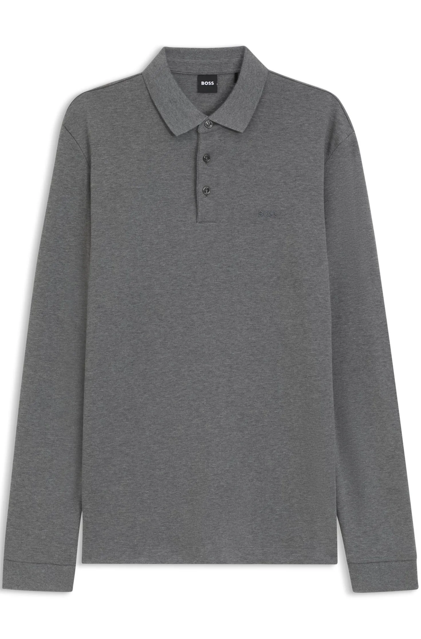 Longsleeve-Poloshirt aus Interlock-Baumwolle mit Logo